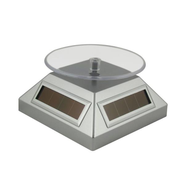 OEM / ODM customed logo 360 degree sliver Solar rotary display with battery hole