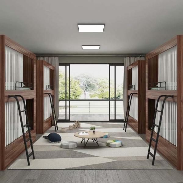 Walnut Double Deck Solid Wood Loft Bed KD Structure for Customized Customer's Request