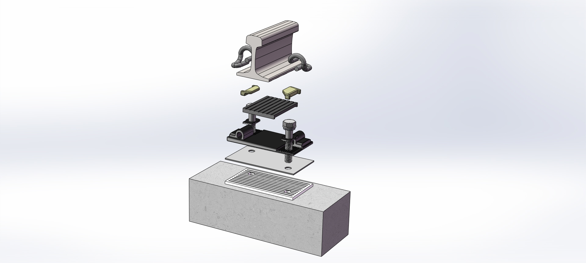 Subway DZⅢ DTⅥ2 Type Rail Fastening System Components For High Speed Railway