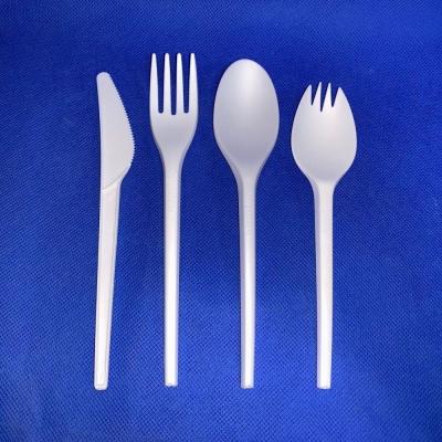 Kraft Paper Box Packaging Sustainable Cpla Cornstarch Plastic Cutlery Set with Napkin