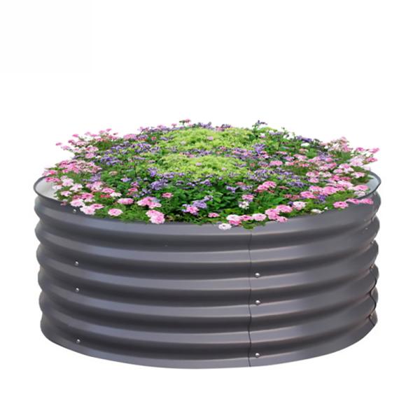 17'' Tall Aluzinc Round Metal Raised Garden Beds 42'' For Vegetable