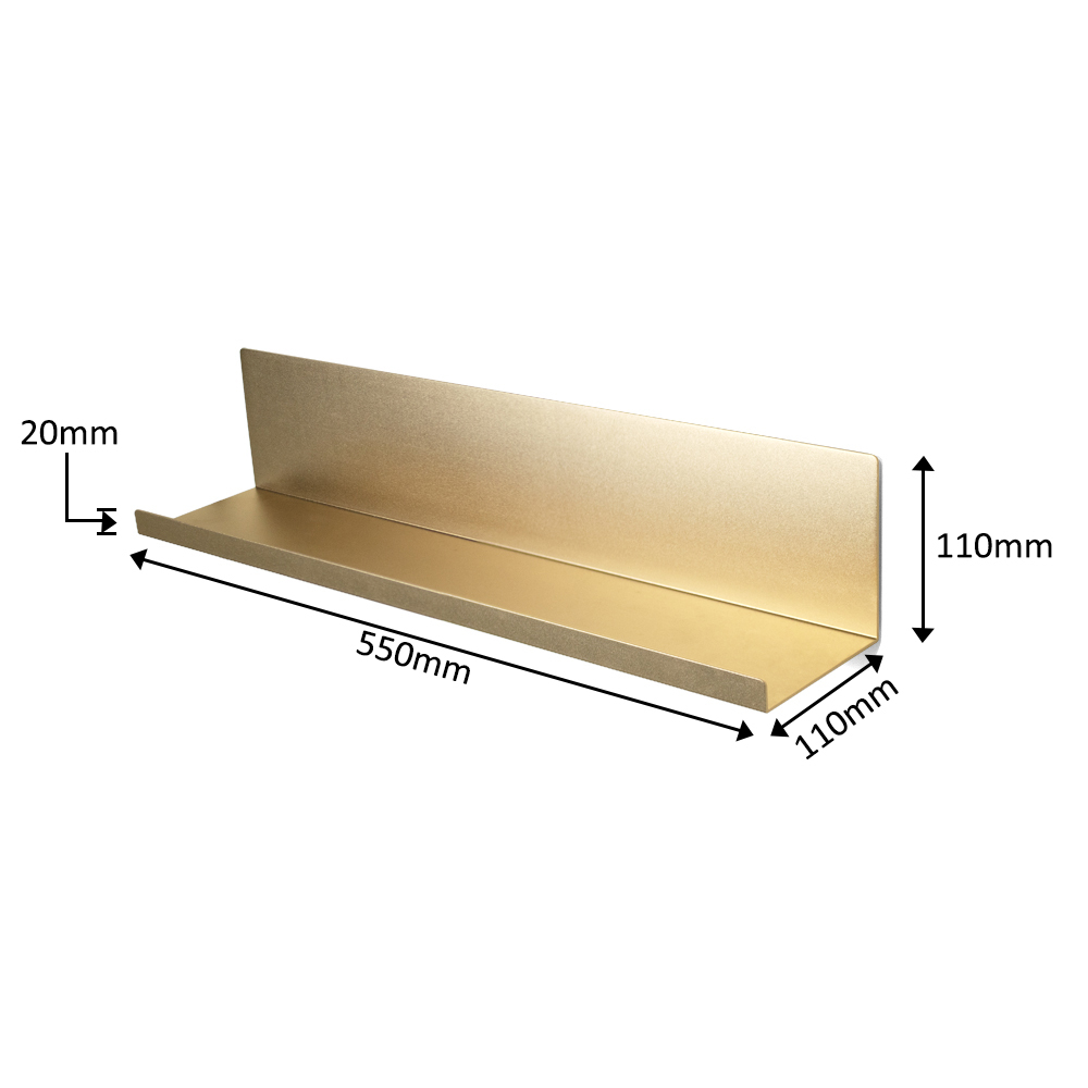 Classic Aluminum L Shape Shelf Wooden Floating Shelf Wall Decoration for Living Room Hardware