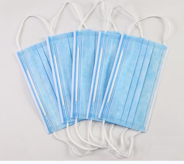 Non Woven 3 Ply Protective Face Masks , Disposable Dust Anti Pollution Earloop Face Mask