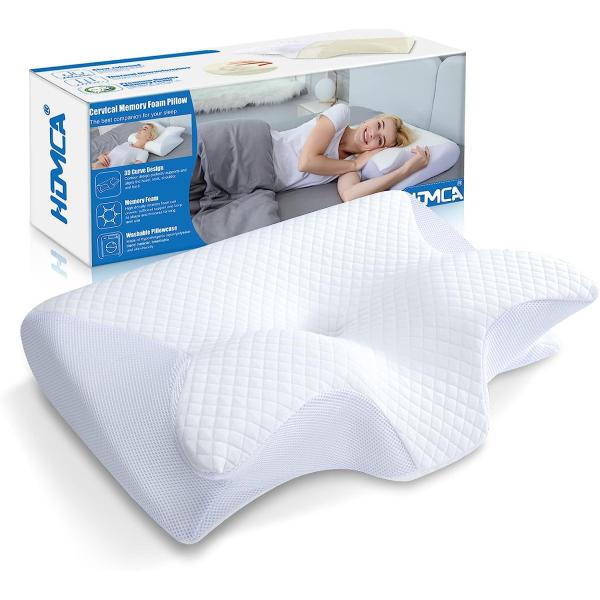 Filling Memory Foam Cervical Pillow 2 in 1 Ergonomic Contour for Neck Pain Relief