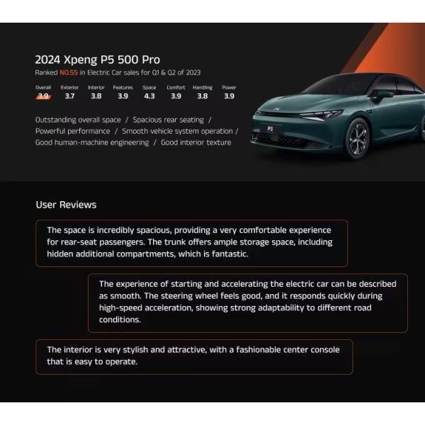 2024 Xpeng P5 pro 500km Electric Sedan 4-Door 5-Seat xpeng Electric vehicle Car