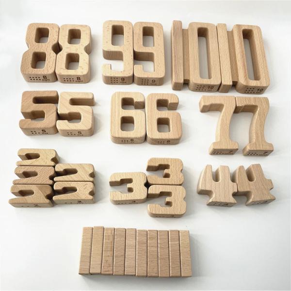 Number Building Blocks Wooden Math Digital Toys Baby Balance Block Jenga Toy Montessori Educational Natural Wood Toys fo