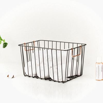 Bathroom Multifunctional  Basket Organiser Drawer Organiser Household Metal Basket With Handle For Sundries