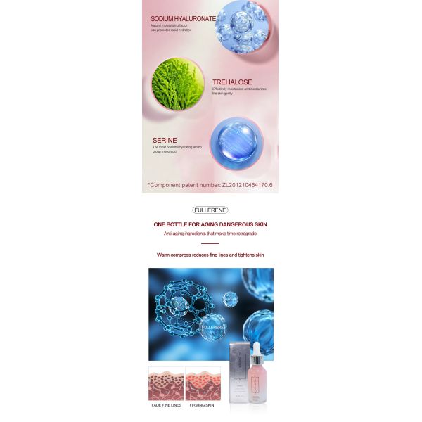 Professional Customized Platinum Fullerene Rose Facial Serum Beauty Salon Spa Skin Revitalizer for Firming Whitening Face