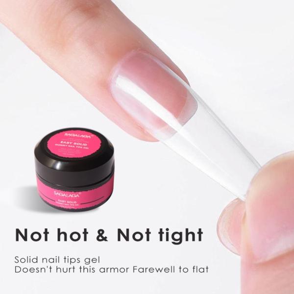 Vegan Solid Nail Tips Gel Glue in Jar 8-free False Fake Soak Off Soft Gel Nail Extension Tips Glue Applicator Long-lasting