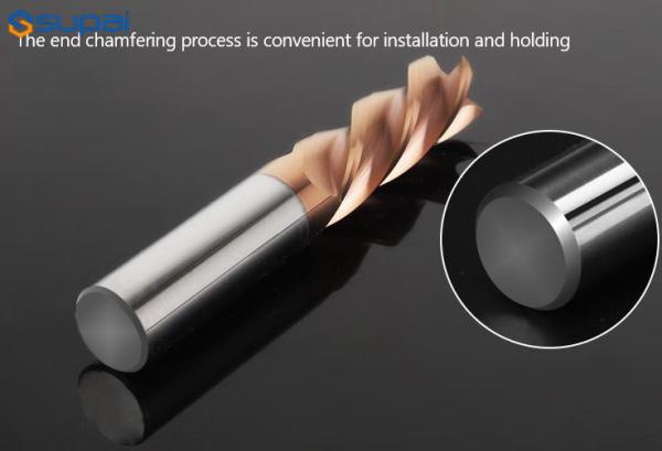 Revestimento de carburo de tungstênio de 4 flautas durável HRC55 1-8mm