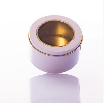 Medium Large Round Tin Box With PET Window For Cookie Cake And Biscuit