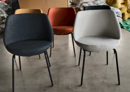 Comfortable Fabric Back Armless Accent Chair with Metal Legs-Modern Design for Bedroom Gym & Living Room Use