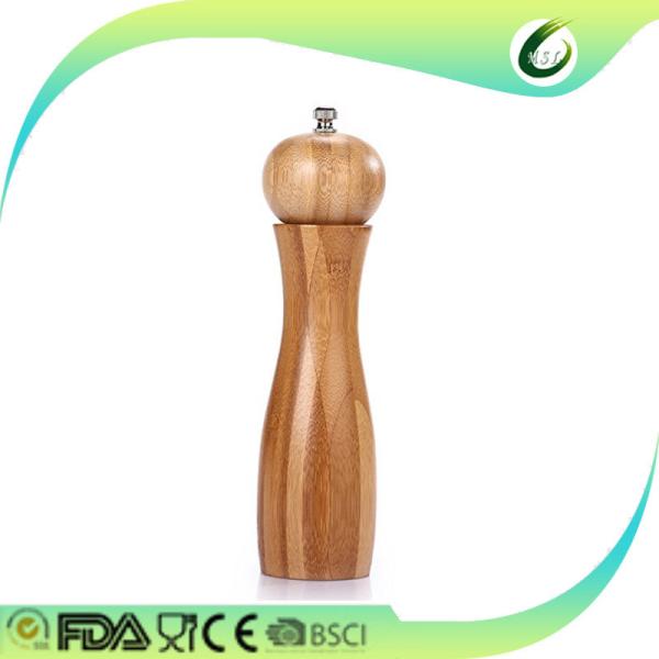 Durable Bamboo Salt And Pepper Grinders , Wooden Pepper Mill And Salt Shaker