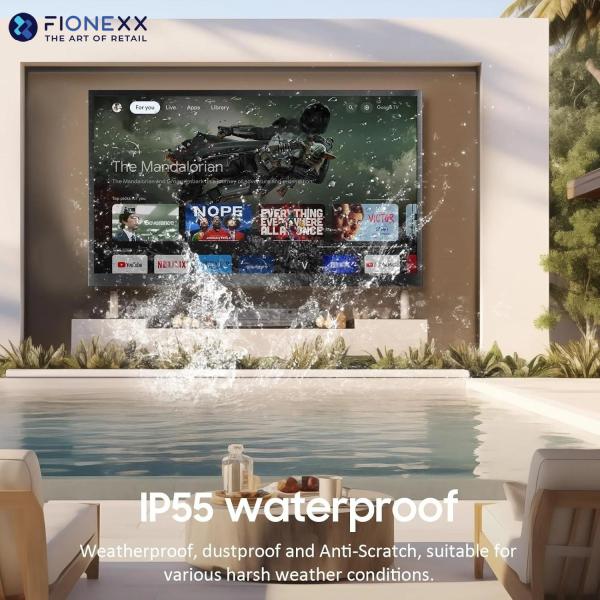 4K Outdoor TV With 2000nit High Brightness Waterproof IP55 Voice Assistant Remote Built-In Speaker LCD Display Outdoor Tv Waterproof Outdoor Tv