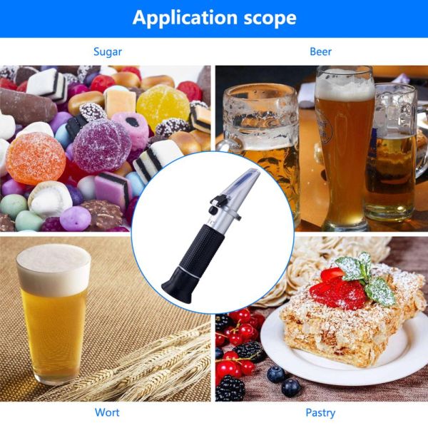 Handheld Brix Refractometer with 0-32% Brix Range and Automatic Temperature Compensation for Beer Wort SG Measurement