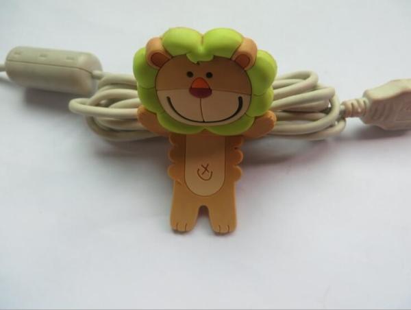 Custom Made Cute Animal Cable Winder Rubber Soft PVC Earphone Headphone Charms For School Students Gift