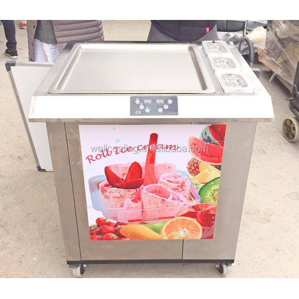 Good Quality Thailand Single Cold Plate 3 Buckets Homemade Ice Cream Rolls Maker