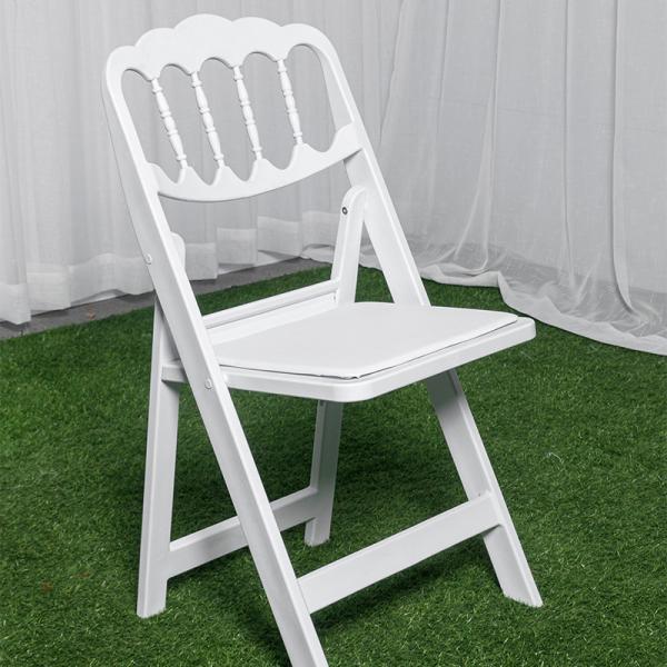 PP cushion padded White Plastic chaise napoleon Folding Chairs for Wedding Party Event