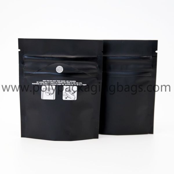 New style black matte smell proof plastic mylar stand up pouch child resistant exit ziplock bag