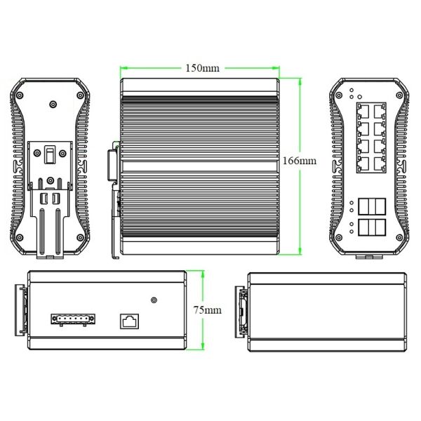 2.5G Managed Industrial BT PoE Switch with 90W PoE and L3 Network Management