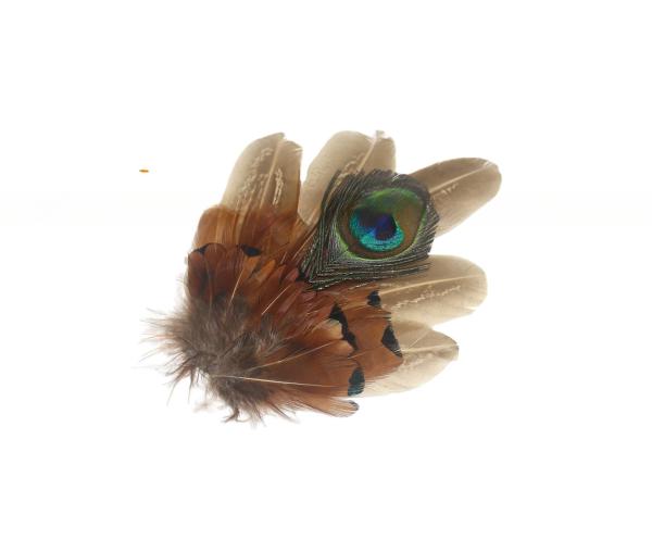 Exquisito Pavo Tintado e Feijão Chapéu de Pena Pin 5x10Cm Party Supplies