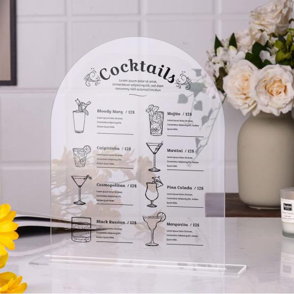 10 paquetes claros 8x10 Arco Acrílico Tabla 1/8