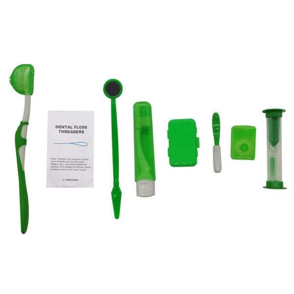 Travel Dental Lab Equipment Oral Care Orthodontic Brush Cleaning Kit With 8pcs