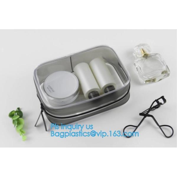 recyclable travel PVC cosmetic bag travel set bag, PVC Zip Lock Plastic Cosmetic Travel Packaging Bag, PVC Zipper Travel