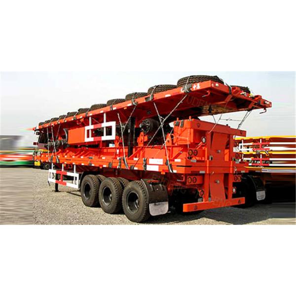 40 Feet High Flatbed Container Trailer For Container / Cement Bags Transport