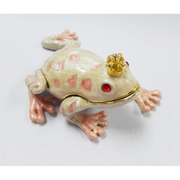 Frog shape bejeweled box for wedding metal trinket box treasure box metal jewelry box