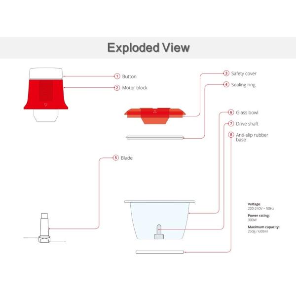 MC701 Glass Chopping Bawl Food Chopper Meat Mincer MC701 Glass Chopping Bawl Food Chopper Meat Mincer