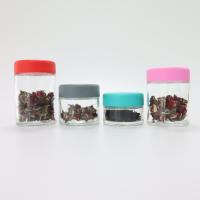 Frascos de vidro transparentes à prova de crianças com tampas de parafuso para armazenamento herbáceo hermético