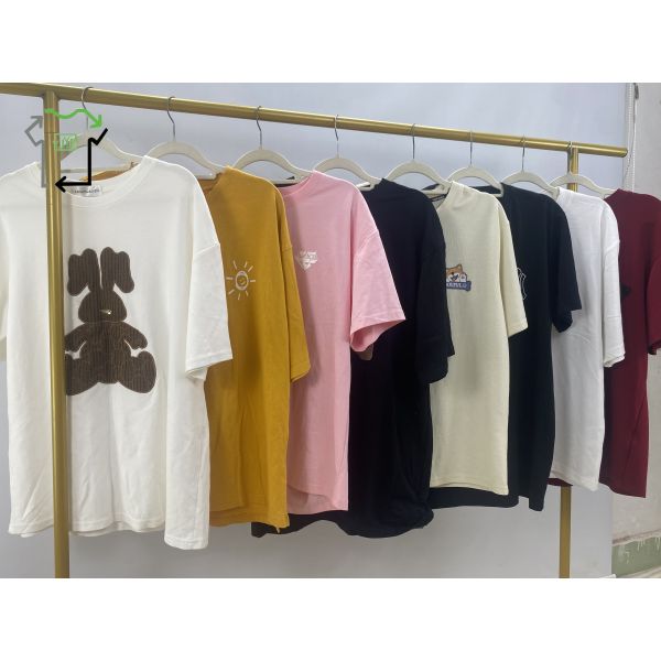 Wholesale YIJIAYI Brand Second-hand Men's Women's Cotton T-shirts Short Sleeves High Quality Summer Mixed Colors Used Clothes