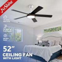 Luz de ventilador de techo moderno con motor DC Luz LED inteligente y atenuable