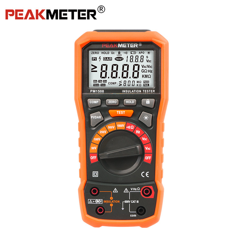 Тестер измерения сопротивления изоляции теста изоляции 600V PM1508 100MOhm 1KHz Handheld