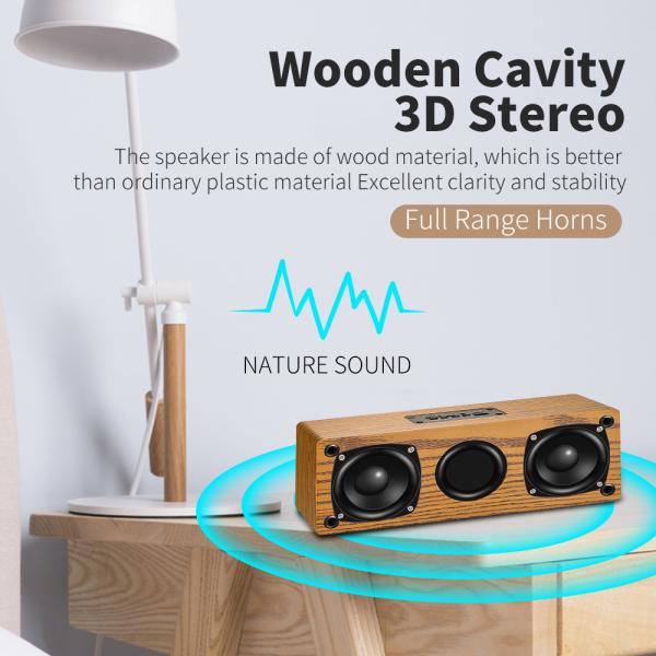 Mini Wood Bluetooth Speaker de pouco peso, orador 10W portátil com rádio