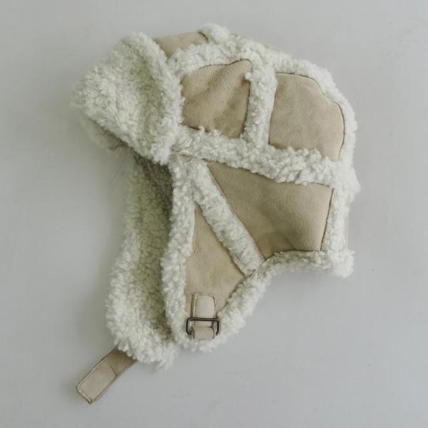 Sheepskin Winter Real Fur Hats , Breathable Adults Sheep Wool Hat Plain Pattern