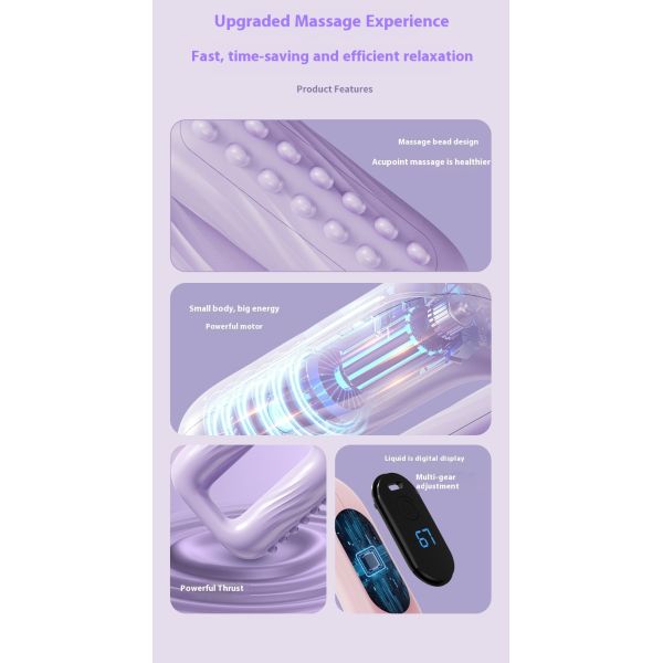Electric Muscle Massager with 5 Speeds and 3 Modes Hands-Free Strap for Full-body Massage Portable Fascia Massager