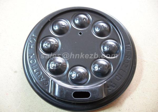 Black Disposable Coffee mug lid For 8oz / 12oz Coffee Cup PS Material