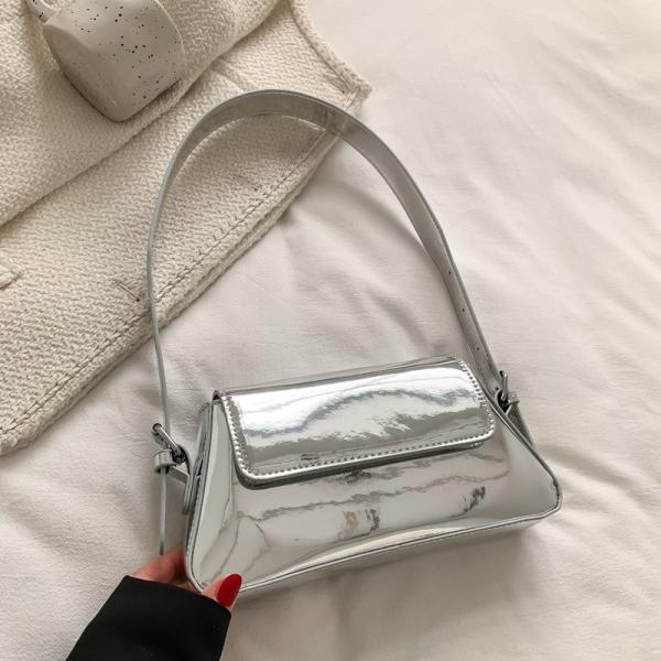 2024 Designer Women's Hand Bag Bright PU Leather Fashion Shoulder Bag with Single Handle