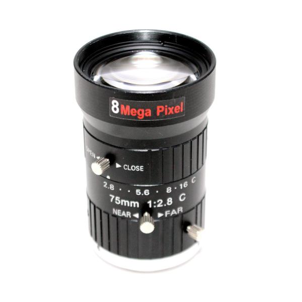 8Mega Pixel HD 75mm CCTV C Mount Lens Manual Iris Manual Focus F1.8 Aperture 1 Image Format Industrial Security Camera