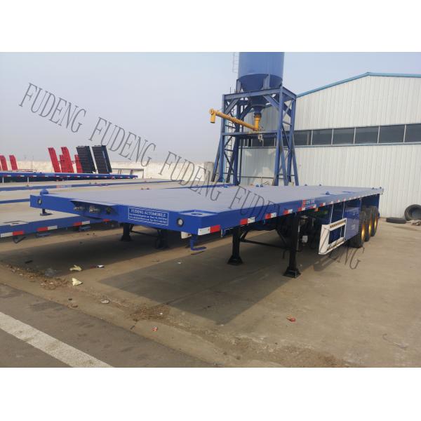 CE 3 Axles 50 Tons Flatbed Container Trailer Customized For Front Board
