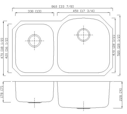 Большая двойная кухонная раковина шара отсутствие материала нержавеющей стали Драйнер 304