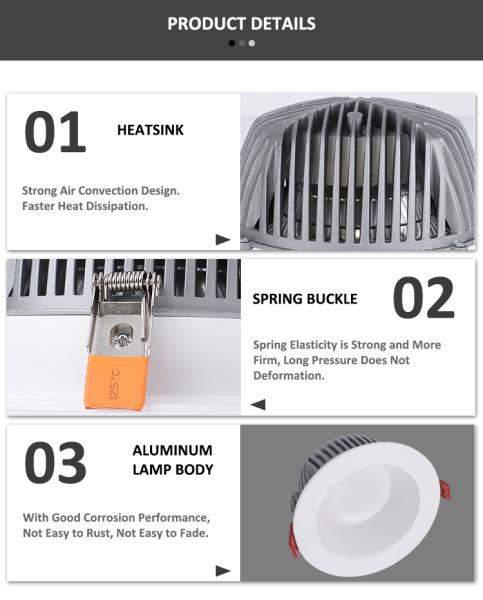 60 Degrees Anti Glare Recessed LED Downlight with CCT 3000K 4000K 6000K and CRI 90