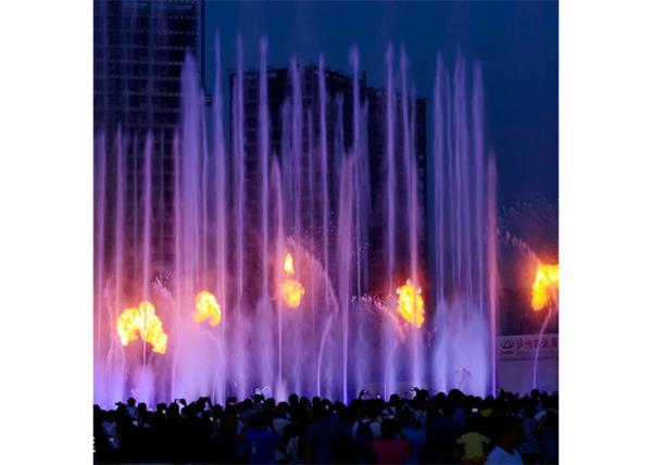 Beautiful Decorative Flaming Water Fountain IP68 273×273×800 Mm Custom Design