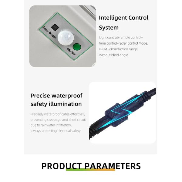 70Ra All In One Luz solar de calle 160lm/W Luz solar LED exterior 6V