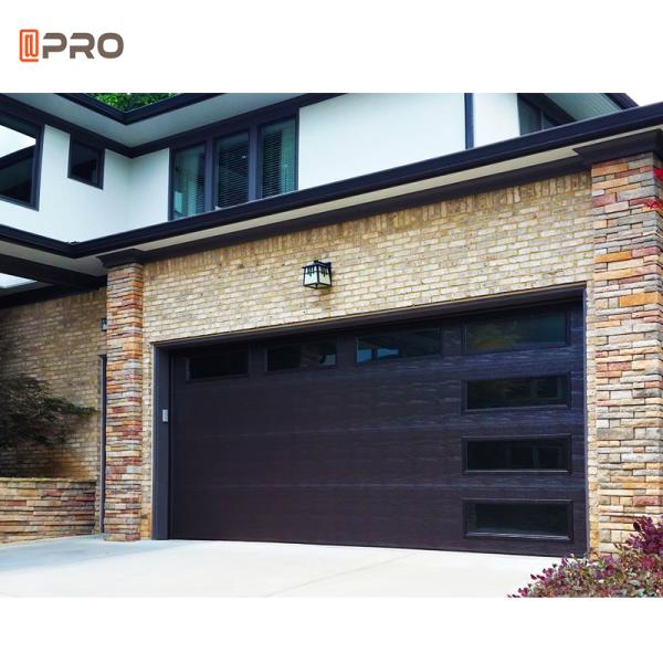 6063 Clear Glass Garage Door With Motor Checkered Anodised Smart Opener Aluminum Springs