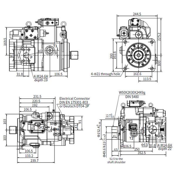 Trailer Hydraulic Power Control Unit With Cut-Off / Load Sense Control Electro-Proportional Torque