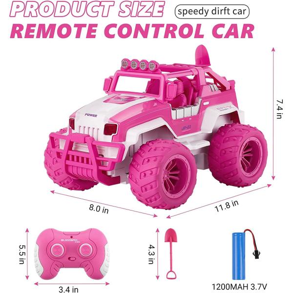 1 14 Scale RC Cars Off Road Monster Truck 4WD Dual Motors LED Headlight Rock Crawler