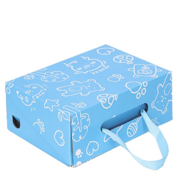 Custom Logo Foldable Shoe Storage Box Kraft Paperboard